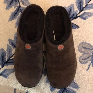 Brown Suede Merrell Clogs